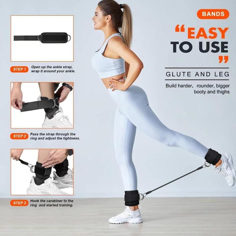 Ankle Resistance Band Set, 6 Counts set Ankle Resistance Band & Ankle Straps & Mesh Bag, Leg & Butt Training Equipment, Fitness Equipment for Home Gym Workout