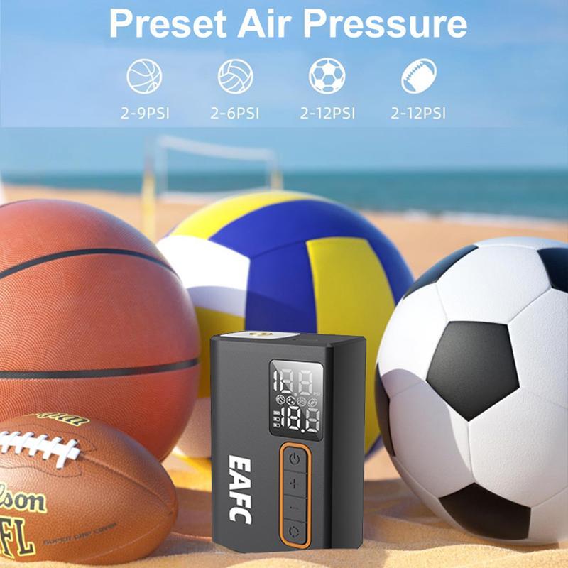 EAFC Electric Portable Air Pump, Multi-functional Ball Pump with LED Light, Rechargeable Basketball Football Volleyball Electric Wireless Pump, Ball Sports Equipment