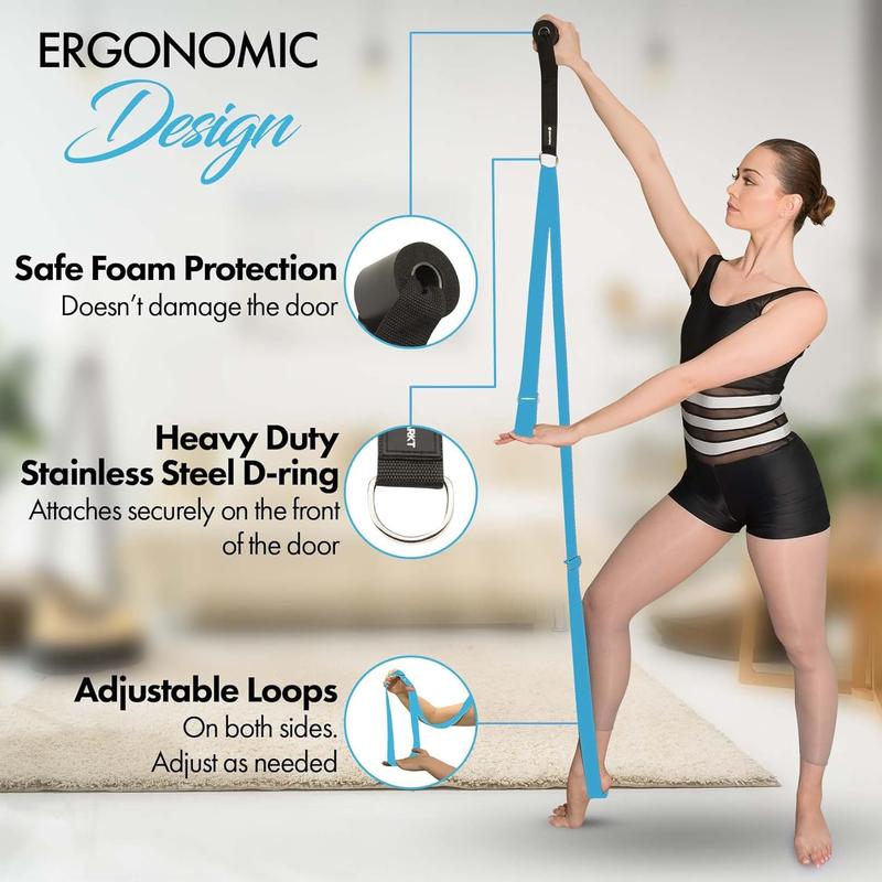 Stretching Strap With Door Anchor - Stretching Equipment to Improve  Flexibility - Splits Trainer For Home Ideal In Ballet, Dance, Cheerleading, Taekwondo, Yoga, Pole Dancing & Gymnastics