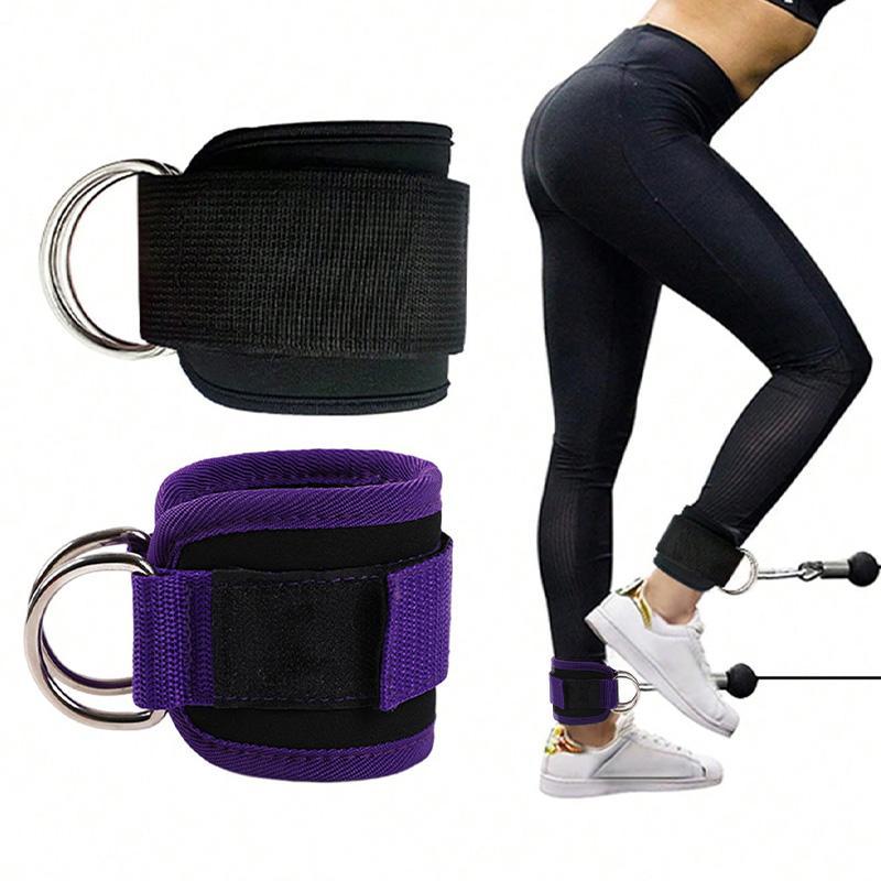 Ankle Strap, 2 Counts Ankle Strap with D-ring, Cable Machine Accessories, Fitness Equipment Accessories for Legs, Abdominal & Hip Exercise