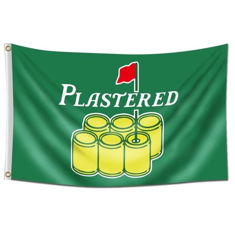 Plastered Golf Flag - 3 x 5 ft Flag for Dorm Room - Funny Golf Flag, Funny Flag, Golf Flags, Durable Polyester Flags, Flags for the boys!