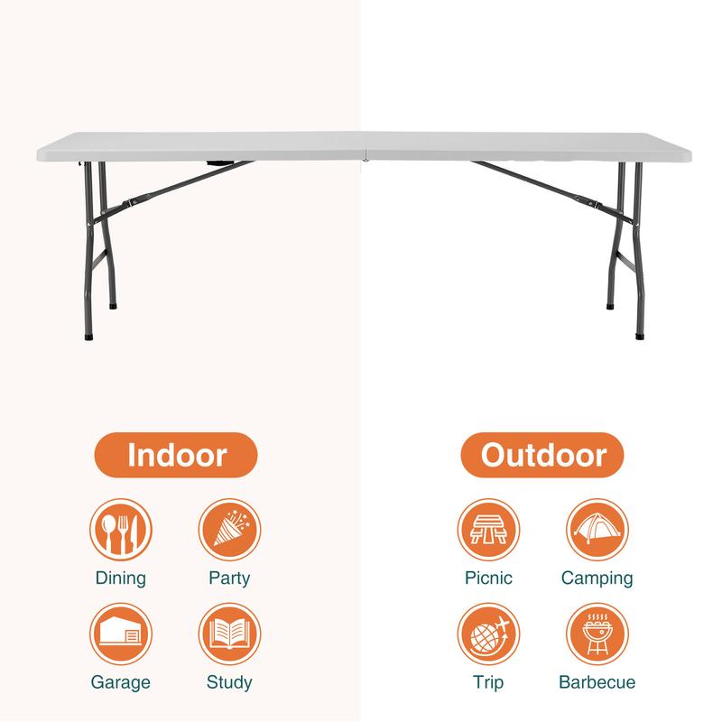 Sweet Furniture S Folding Table Outdoor Indoor Heavy Duty Portable Table with Carrying Handle for Camping Picnic Party