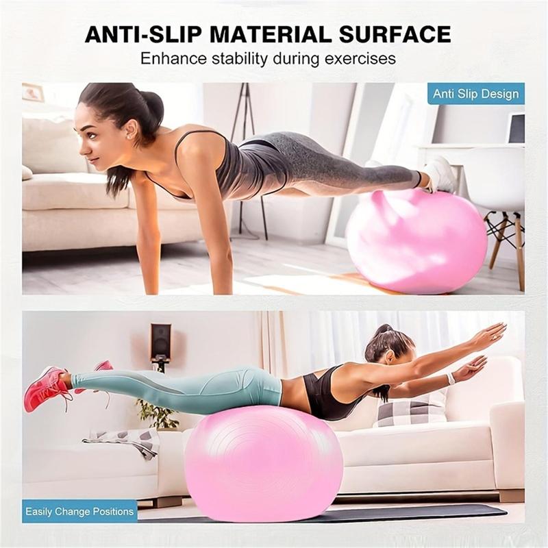 Pilates Ball Set, 1 Set Pilates Ball with Jump Rope & Press Inflatable Pump & Storage Bag & Action Guide, Fitness Equipment for Home Gym