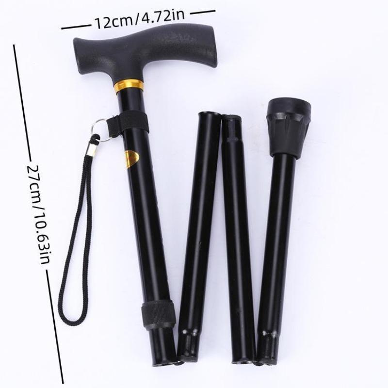 Foldable Hiking Stick, T-shaped Handle Hiking Pole, Portable Lightweight Hiking Stick for Outdoor Sports, Camping, Hiking, Mountaineering