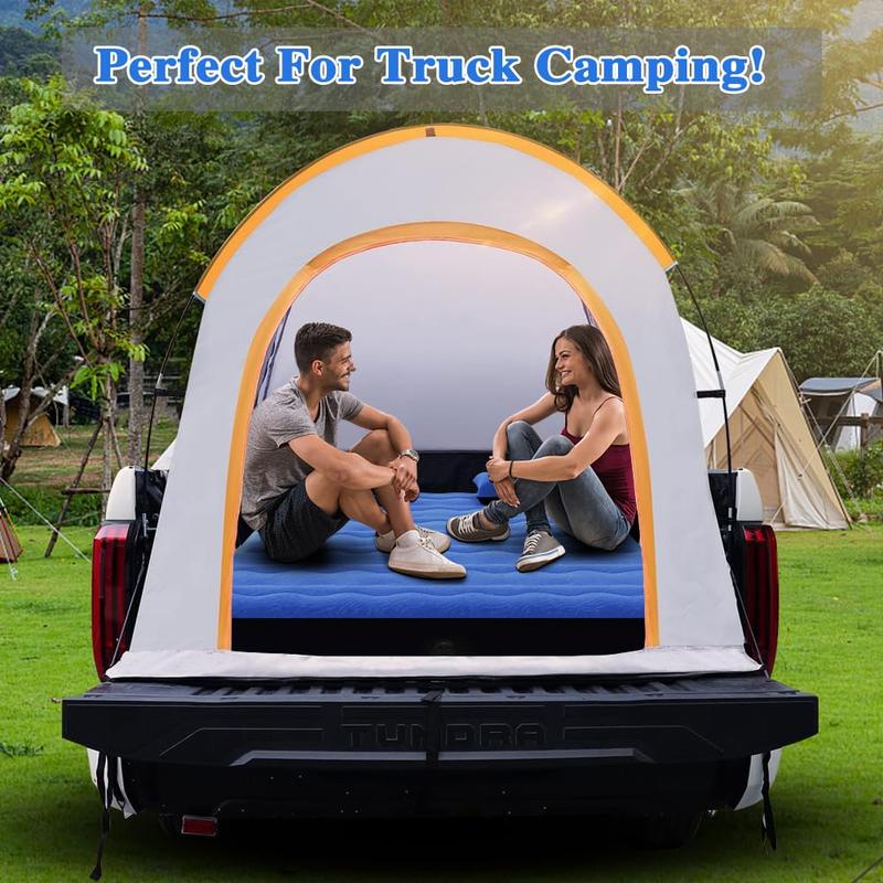 [SAYGOGO] Inflatable Camping Pickup Truck Bed Air Mattress - for 5.5-5.8Ft Full-Size Short Truck Beds With 16.4FT Air Pump Truck Camping Tent Travel