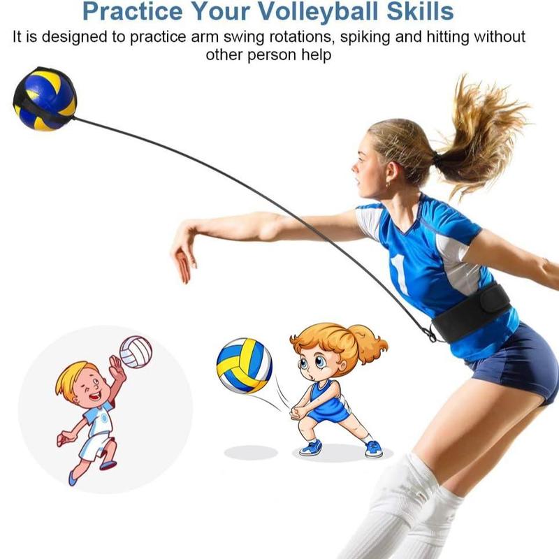 Volleyball Training Tool Set for Beginners, 1 Set Adjustable Volleyball Training Aid, Elastic Self Training Volleyball Resistance Band