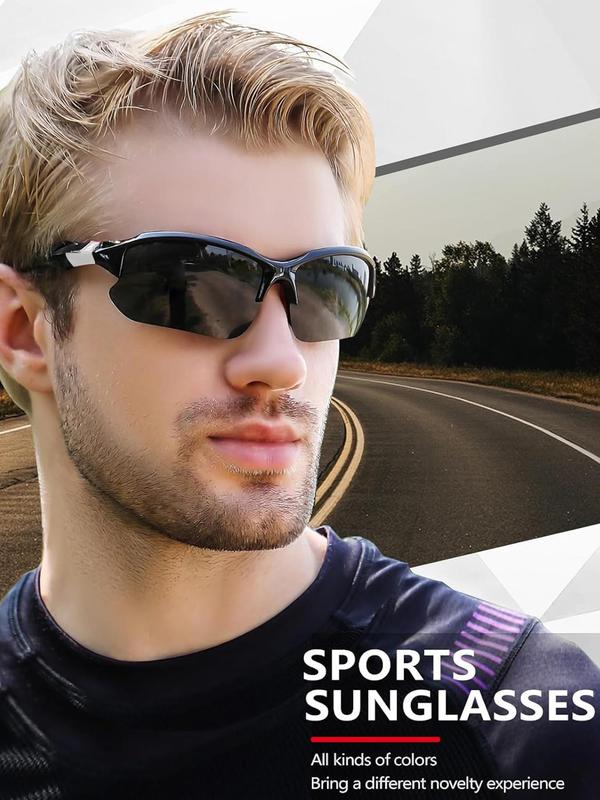 Summer Sporty Biking Sunglasses, Outdoor Skiing Use Sunglasses for Women & Men for Travel and Cycling, Designer Glasses Accessories for Back To School