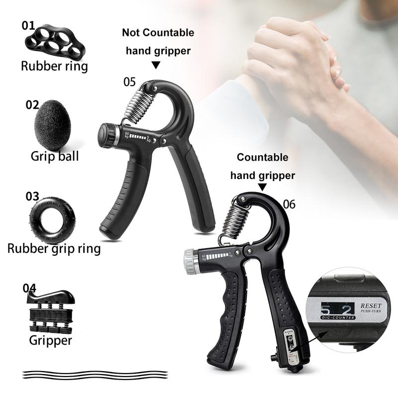 Hand Grip Strengthener Exercise Kit with 5 Pieces, Hand Exerciser for Men Women, Power Hand Grip Trainer,for Grip Strength Training