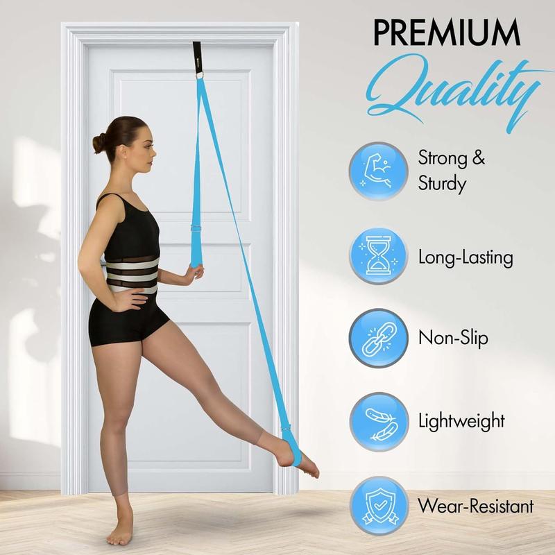 Stretching Strap With Door Anchor - Stretching Equipment to Improve  Flexibility - Splits Trainer For Home Ideal In Ballet, Dance, Cheerleading, Taekwondo, Yoga, Pole Dancing & Gymnastics