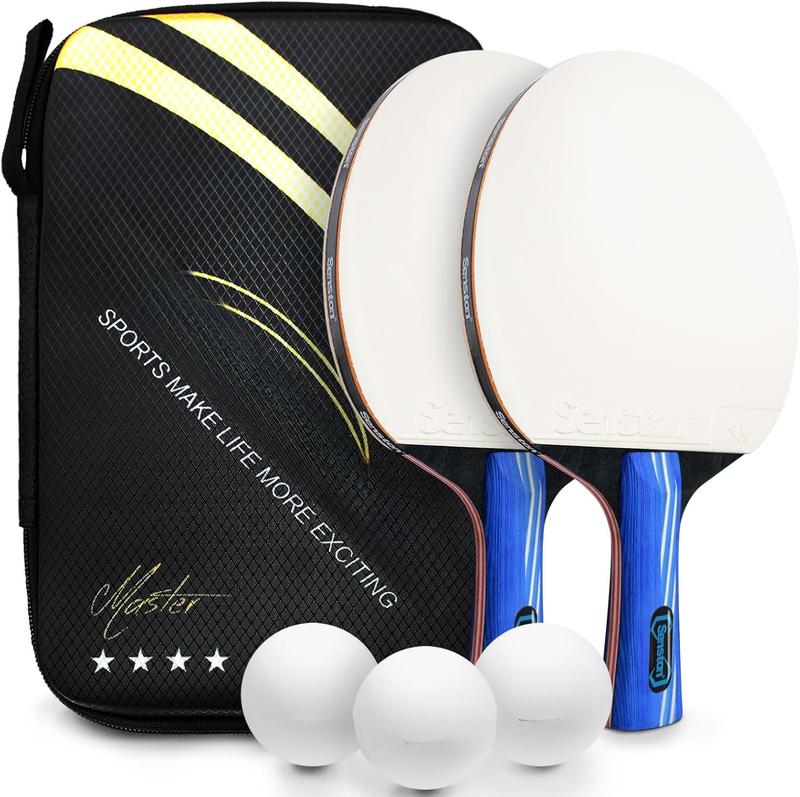 Ping Pong Paddles, Premium Table Tennis Racket Set of 2 with 3 Ping Pong Balls Indoor Outdoor Play