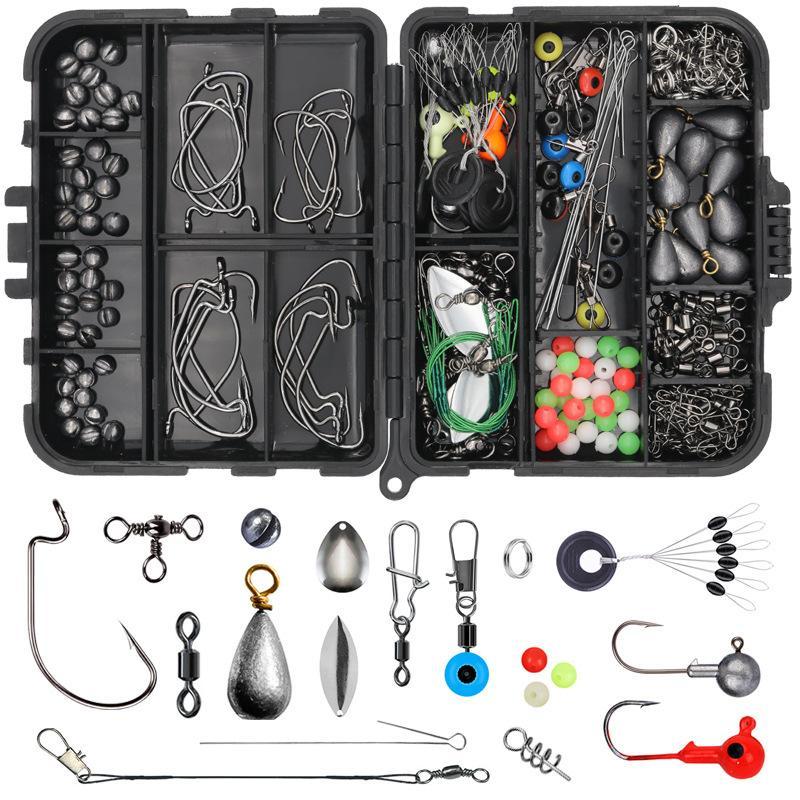 Fishing Hook & Ring & Lead Pendant Set, 246pcs set Fishing Accessories for Outdoor Fishing, Outdoor Recreation Fishing Supplies