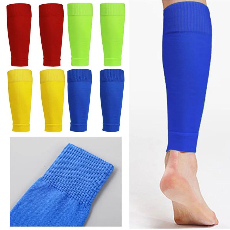 1Pair Soccer Football Leg Brace Socks Sleeves Breathable Sports Socks Adult Kids Shin Guards Calf Protection Socks Leg Cover