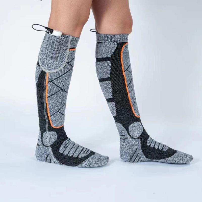 YMIBAOK winter electric heating socks, warm skiing outdoor men and women foot warmer, electric heating socks, for camping cycling skiing hiking Self-Heating Comfortable Massage Socks