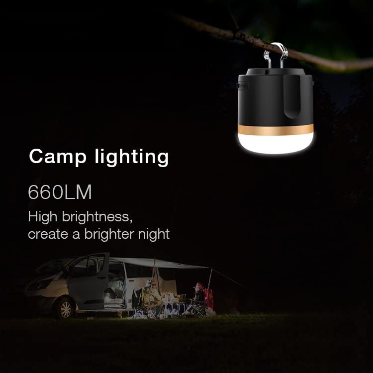 EcoFlow Camping Lamp, Waterproof Versatile Camp Light, Stepless Dimming, 4 Lightness Modes + SOS, Magnetic Base for Emergency, Outdoor, Hiking and Car