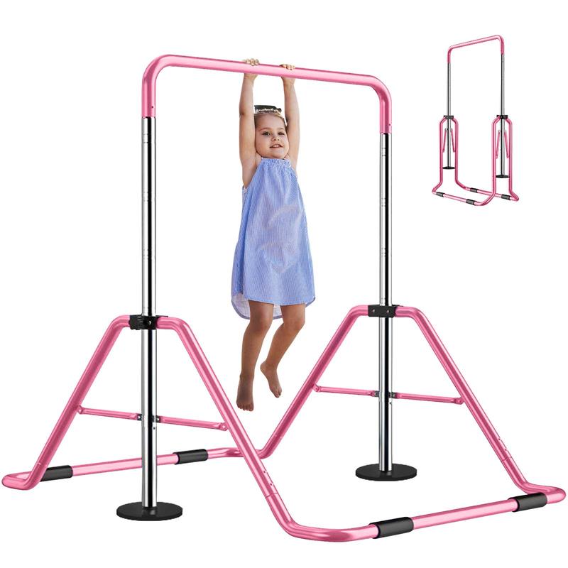 NAIZEA Expandable Gymnastics Bar for Kids for Home, Adjustable Height Folding Horizontal Bars , Practice Bar Gymnastic for Kid, Child, Girls, Boys