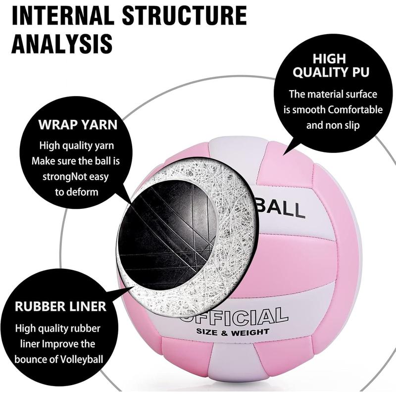 Super Soft Volleyball Beach Volleyball Official Size 5 for Outdoor Indoor Pool Gym  Premium Volleyball Equipment Durability Stability  Ball