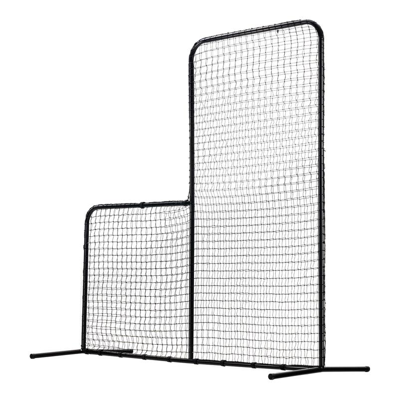 VEVOR L Screen Baseball for Batting Cage, 7x7 ft Baseball Softball Safety Screen, Body Protector Portable Batting Screen with Carry Bag & Ground Stakes, Heavy Duty Pitching Net for Pitchers Protection