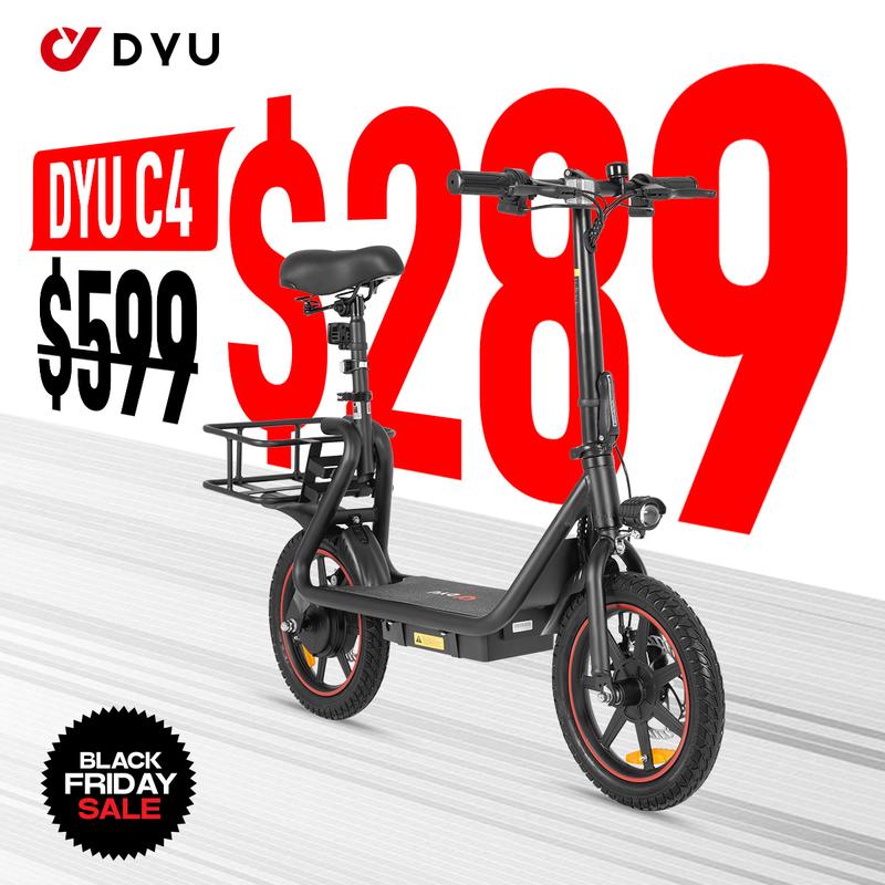 DYU C4 Foldable Scooter, Adult Outdoor Scooter, Space-saving Commuter Scooter, Easy Handling Mini Bike, Trail City Bike.