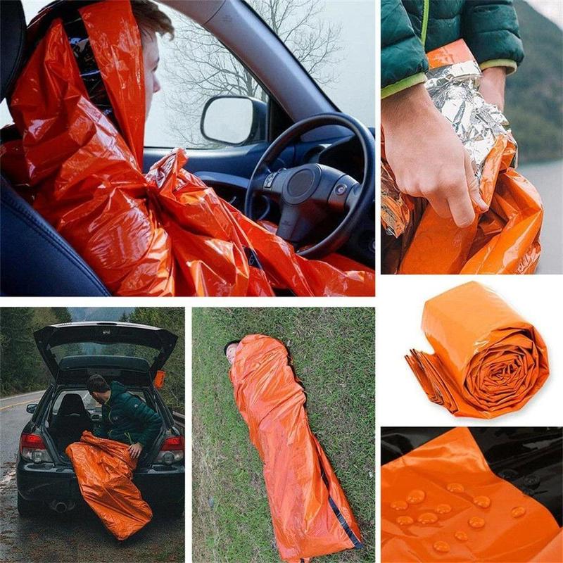 Portable Emergency Sleeping Bag, 1 Count Waterproof Survival Sleeping Bag, Outdoor Emergency Equipment for Camping & Hiking & Fishing