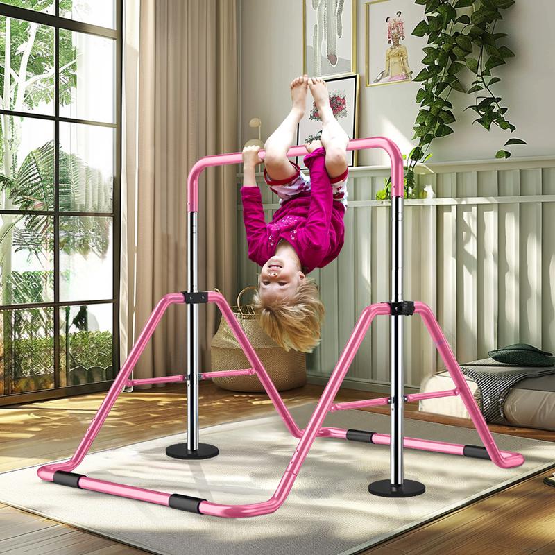 NAIZEA Expandable Gymnastics Bar for Kids for Home, Adjustable Height Folding Horizontal Bars , Practice Bar Gymnastic for Kid, Child, Girls, Boys