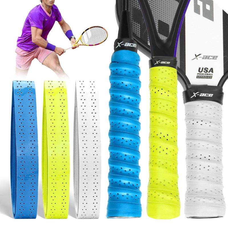 Tennis Overgrips, 3 Counts Perforated and Sticky Tennis Overgrips, Pickleball Supplies for Tennis, Badminton, and Racquetball