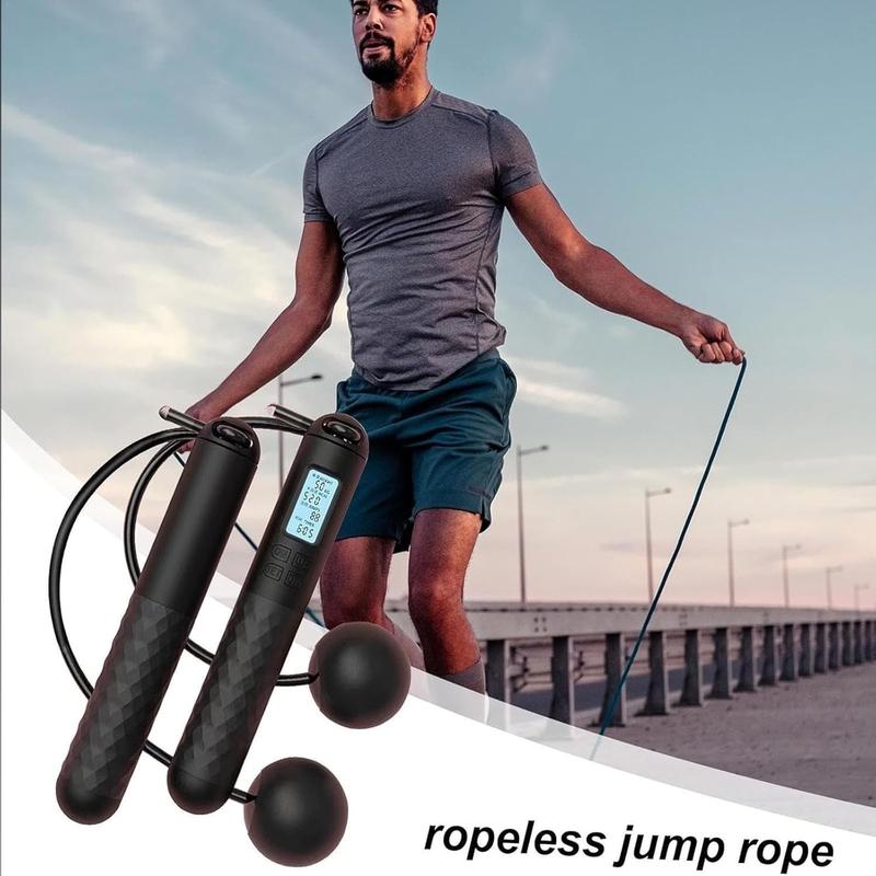 Skipping Rope with Counter (Gravity Ball with without Rope), Cordless Jump Rope Smart Skipping Rope, Gravity Ball Jump Rope, Gravity Ball Skipping, Weighted Ropeless Jump Rope with Counter