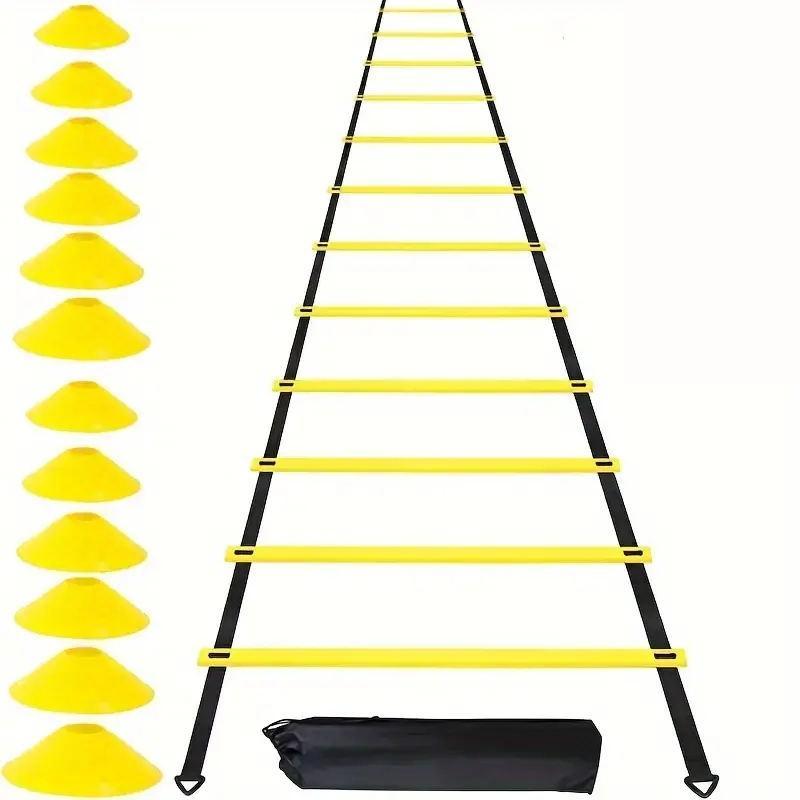 Football Training Ladder with Storage Bag, 1 Set Agility Training Speed Training Ladder with Accessories, Indoor & Outdoor Sports Training Equipment, Outdoor Essentials, Ball Sports Equipment for Football Lovers