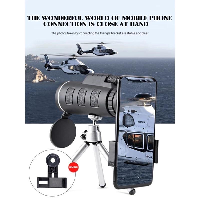 40x60 Monocular Telescope, 1 Set High Definition Imaging Monocular with Tripod & Phone Clip, Outdoor Camping & Hunting Equipment