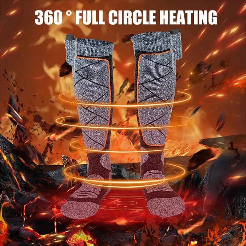 YMIBAOK winter electric heating socks, warm skiing outdoor men and women foot warmer, electric heating socks, for camping cycling skiing hiking Self-Heating Comfortable Massage Socks