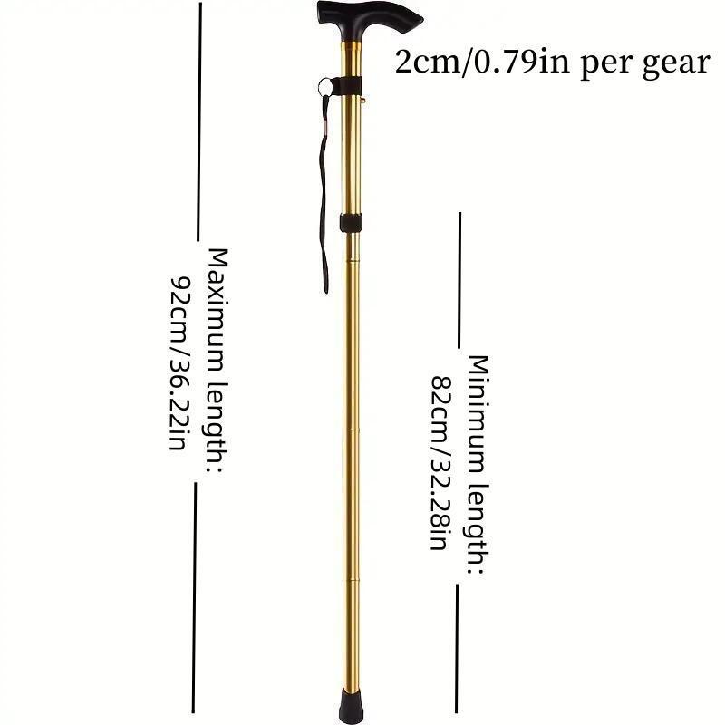 Foldable Hiking Stick, T-shaped Handle Hiking Pole, Portable Lightweight Hiking Stick for Outdoor Sports, Camping, Hiking, Mountaineering