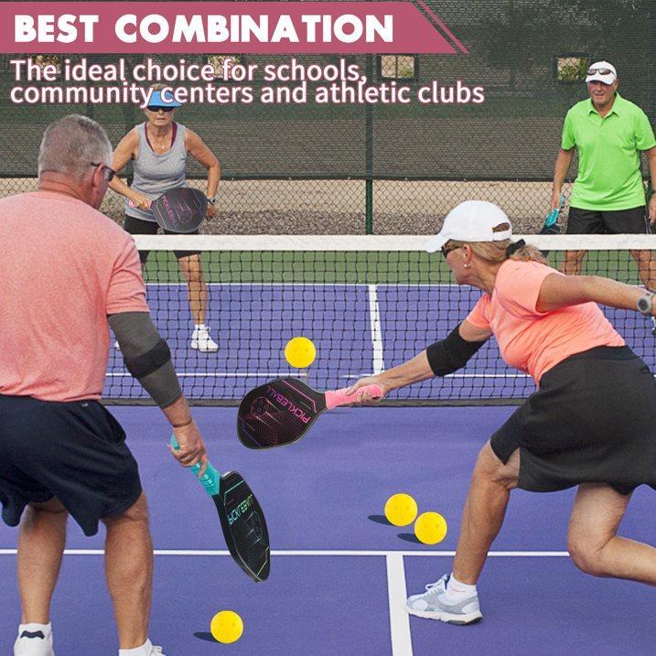 Pro-Level Pickleball Paddle Set - 2 Paddles + 4 Balls, Perfect for Indoor & Outdoor Play!