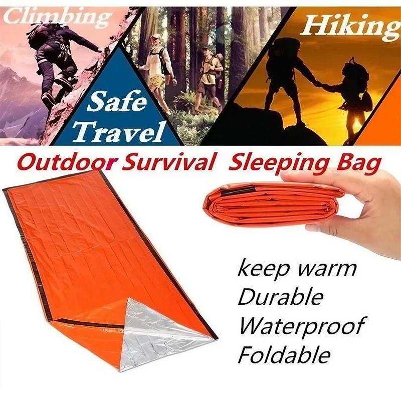 Portable Emergency Sleeping Bag, 1 Count Waterproof Survival Sleeping Bag, Outdoor Emergency Equipment for Camping & Hiking & Fishing