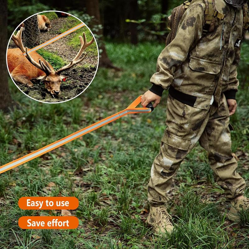 4 Pack Drag and Harness - 4.9ft Drags Rope Hunting Gear- Reflective Safety Hunting Accessories with Comfort Grip Handle Man