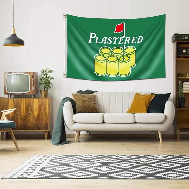 Plastered Golf Flag - 3 x 5 ft Flag for Dorm Room - Funny Golf Flag, Funny Flag, Golf Flags, Durable Polyester Flags, Flags for the boys!