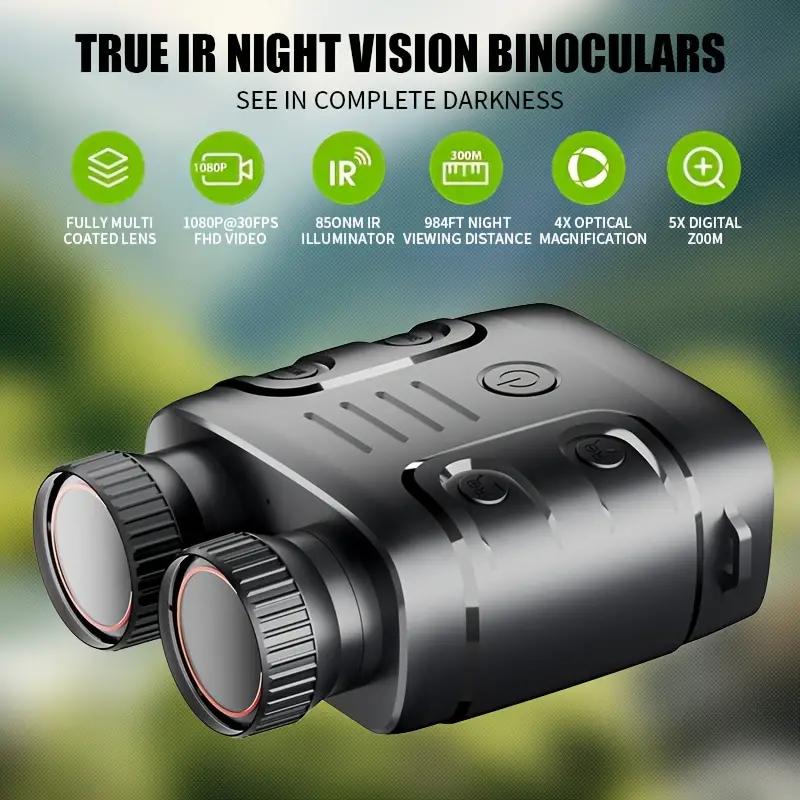 1080P Binocular Infrared Night-Visions Device 10x Binoculars, Day & Night, Digital Zoom for Photo & Video, For Hunting & Boating, Battery Powered(2000mAh Included);Christmas & New Year Gift