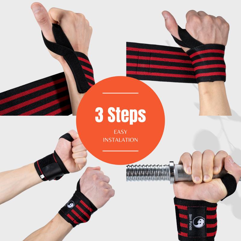 Slim Panda Wrist Wraps-14'' 18‘’ Wrist Support with Thumb Loop Weightlifting Wrist