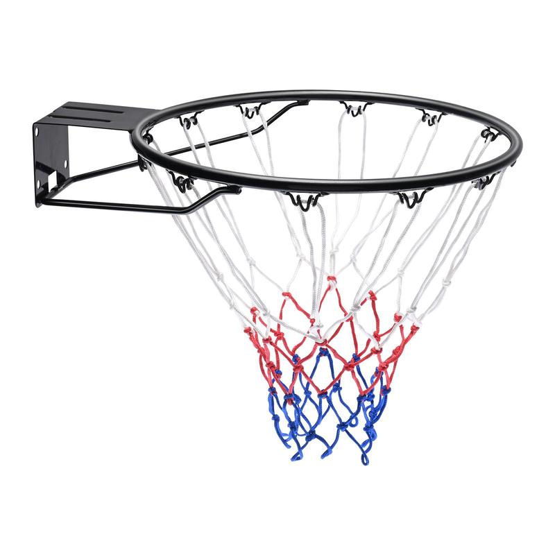 VEVOR Basketball Rim, Wall Door Mounted Basketball Hoop, Heavy Duty Q235 Basketball Flex Rim Goal Replacement with Net and Double Spring, Standard 18