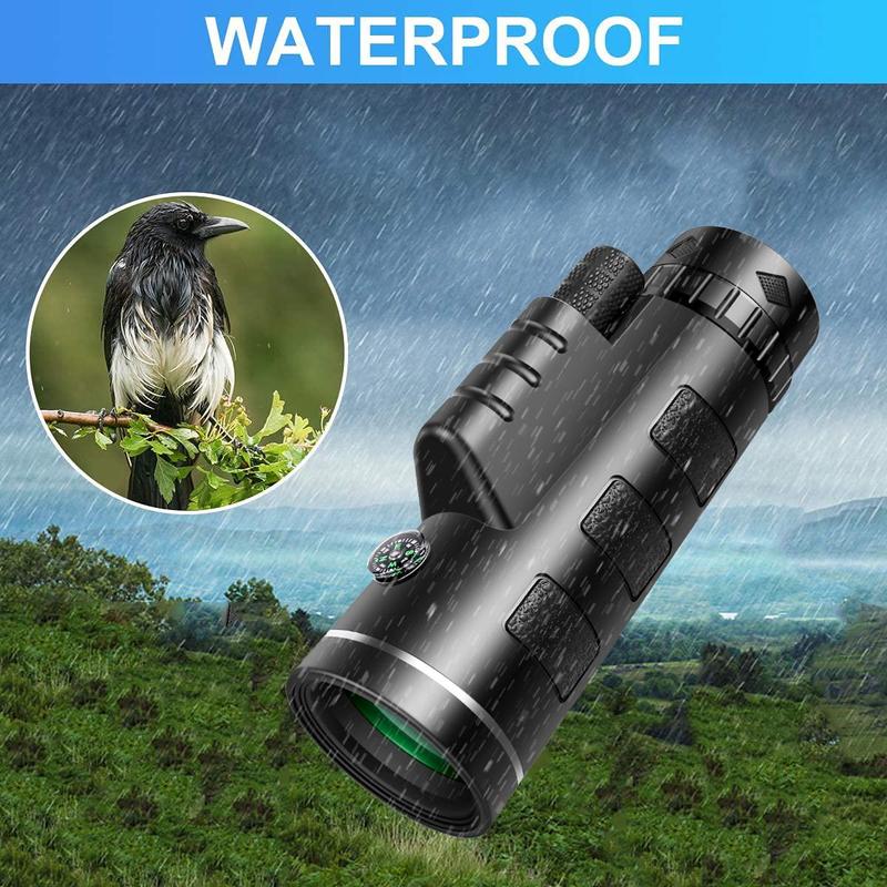 40x60 Monocular Telescope, 1 Set High Definition Imaging Monocular with Tripod & Phone Clip, Outdoor Camping & Hunting Equipment