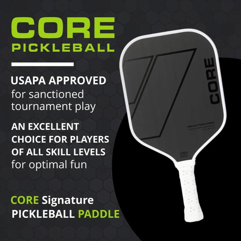 CORE Reaction Pro Pickleball Paddle | T700 Carbon Fiber Surface | MX-1000 | 16mm Thickness