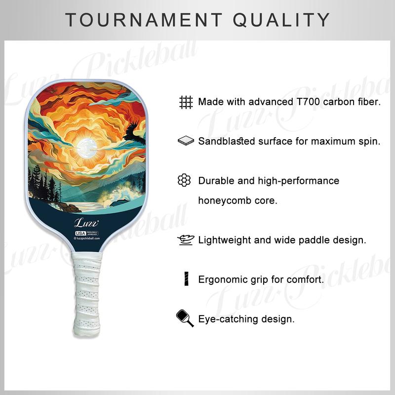 Luzzpickleball T700(16mm) Carbon Fiber Pickleball Paddle, USAPA Approved with Honeycomb Core and  innovative Sweet Spot Design carbon fiber