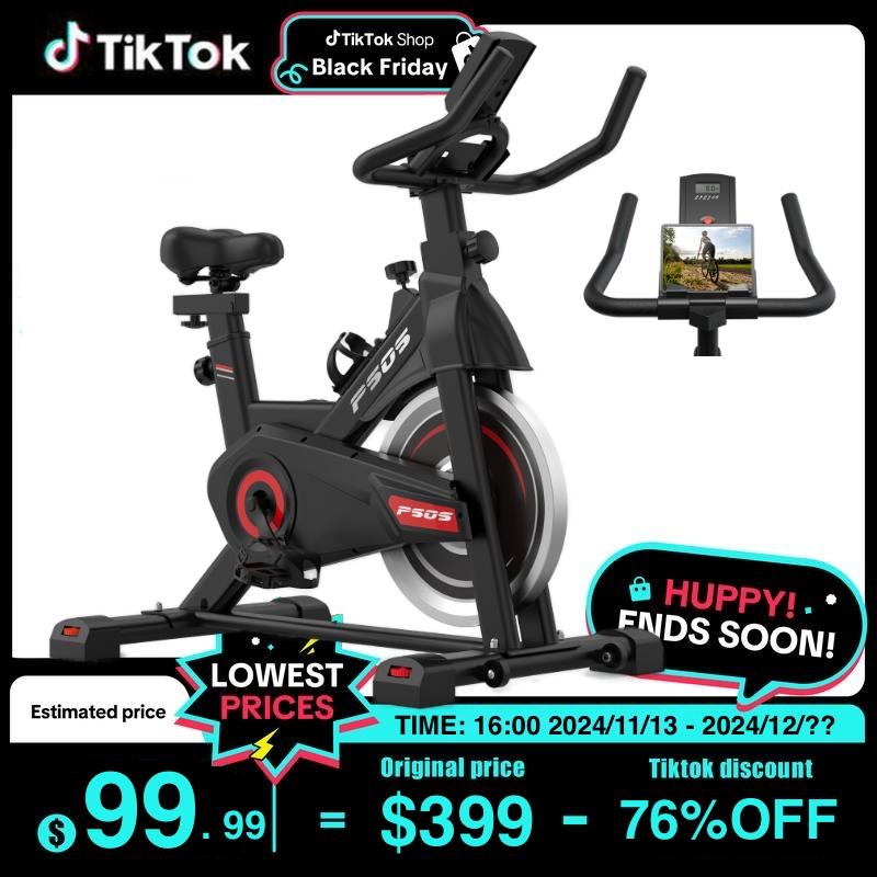 Exercise bike, home gym stationary bike, exercise bike with drive belt, with digital display and comfortable seat cushion for Cardio Workout