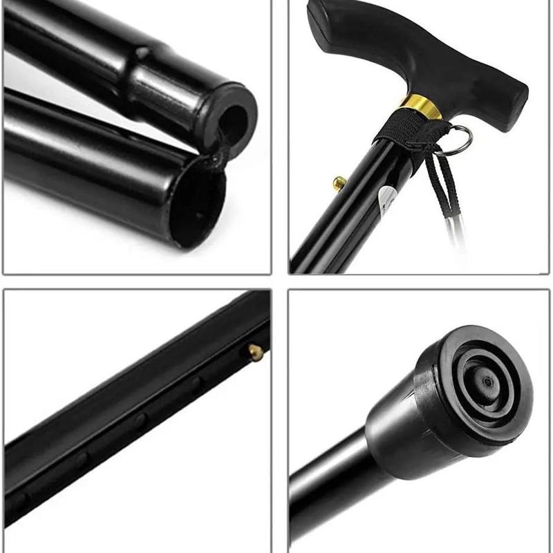 Foldable Hiking Stick, T-shaped Handle Hiking Pole, Portable Lightweight Hiking Stick for Outdoor Sports, Camping, Hiking, Mountaineering