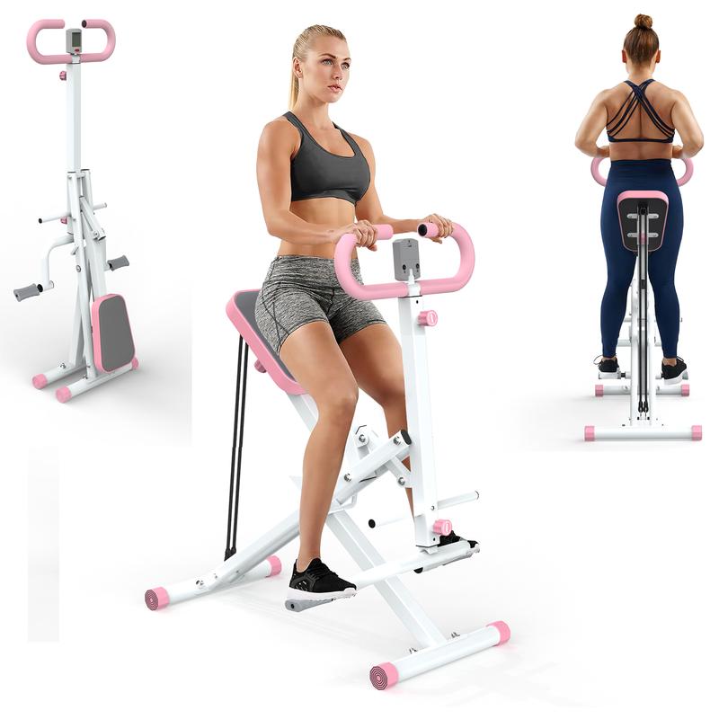 Squat Machine for Home,Rodeo Core Exercise Machine，250lbs Foldable,Adjustable 4 Resistance Bands,Ride & Rowing Machine for Botty Glutes Butt Thighs,Ab Back Leg Press Hip Thrust…