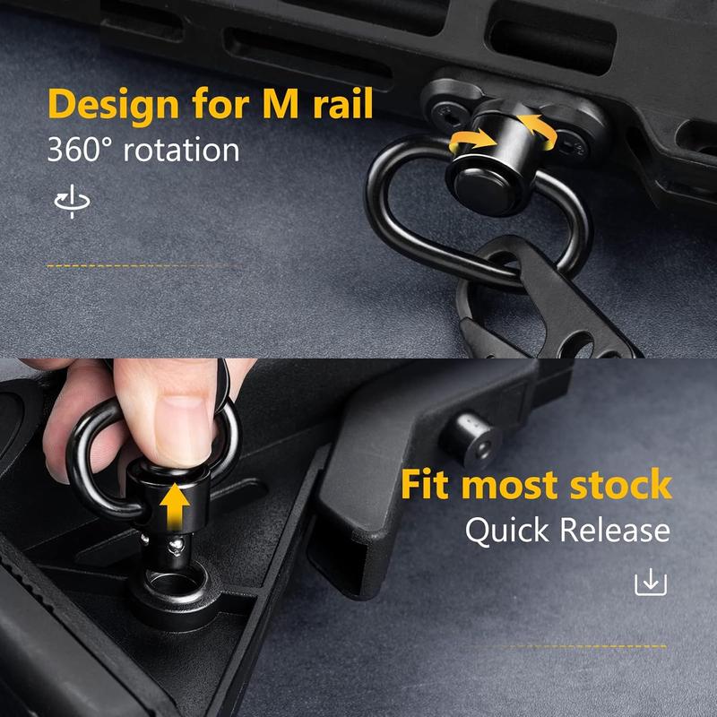 Rifle Sling Two Point Sling Adjustable Length with 2 Pack Sling Swivel for M-Rail