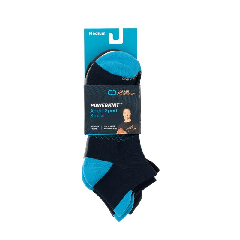 Copper Compression Ankle Sport Socks (3 Pairs) for Men and Women