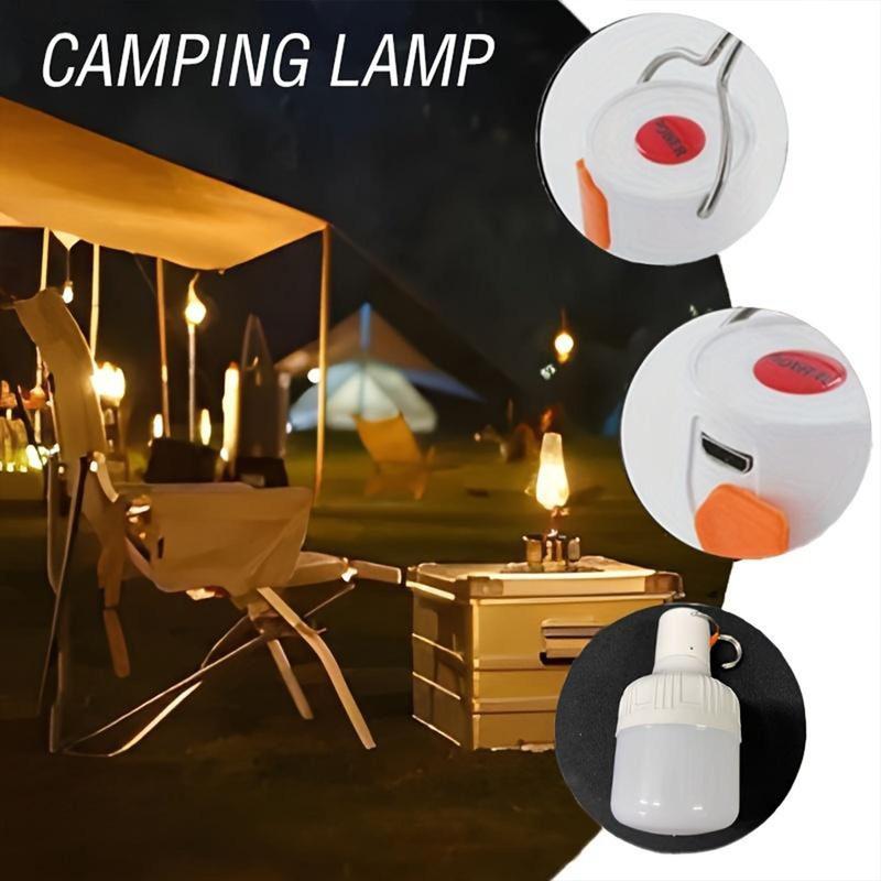 Outdoor Lighting Ball, USB Rechargeable LED Bulb with Portable Hook, LED Lights, 3 Levels Of Brightness Wireless Lighting for Outdoor Camping