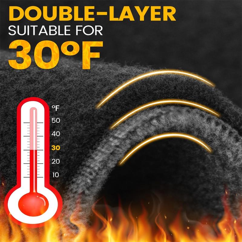 Double-Layer Fleece Ear Warmers Winter Headband for Men Women-Ear Muffs Ear Covers for Running Cycling Ski