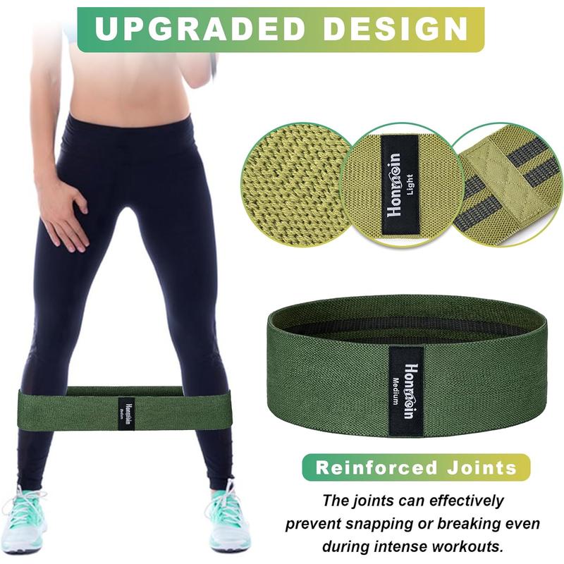 Resistance Bands for Working Out, 3 Levels Exercise Bands Workout Bands Set for Women Men, Hip Legs Booty Bands for Home Fitness, Gym, Yoga, Pilates Honmein