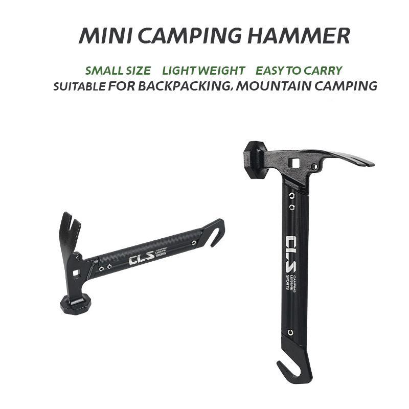 Multi-functional Camping Hammer, Portable Hammers with Hook, Lightweight & Durable Outdoor Equipment for Backpacking, Mountain Camping, Tent Accessories, Christmas Gift