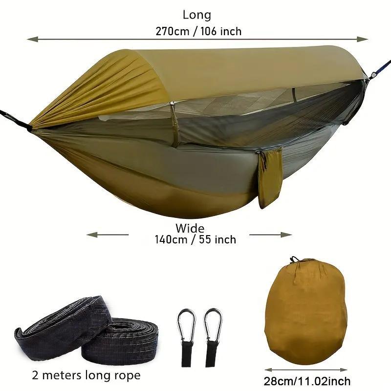 Automatic Quick Open Hammock with Mosquito Net, 1 Set Summer Outdoor Foldable Hammock, Hammock Hanging, Hammock Folding, Quick Open Outdoor Portable Hammock with Net, Parachute Hammock